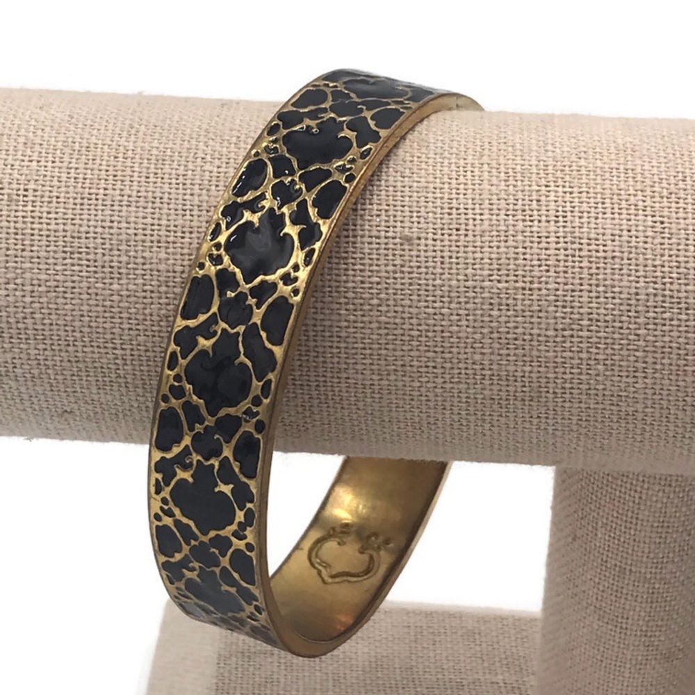 C Wonder Black & Gold Logo Bangle Bracelet